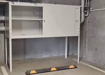 Jaloc JOBL-SD. Height Adjustable Legs. Sliding Door with twin point locking system. Installed in Apartment Carpark Three Kings Auckland.